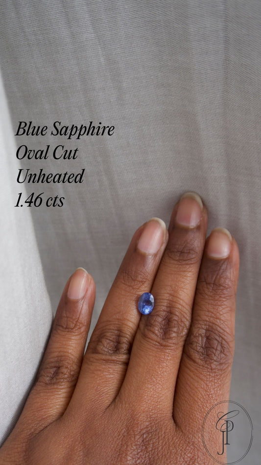 Blue Sapphire Oval Cut Unheated 1.46 ct