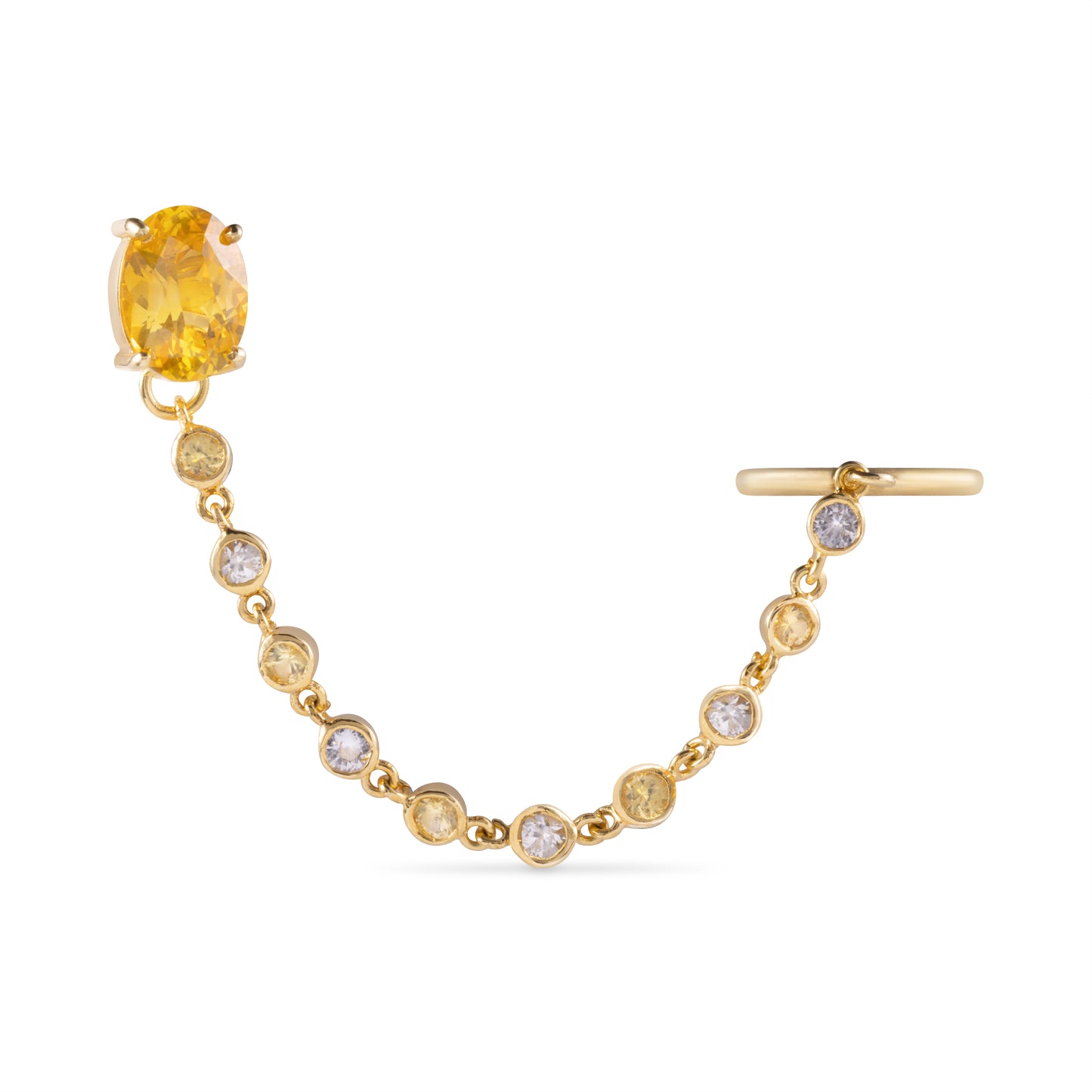 Sunshine Sapphire Ear Cuff Chain