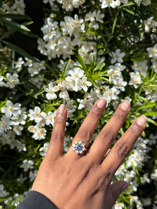 Sapphire Flower Ring