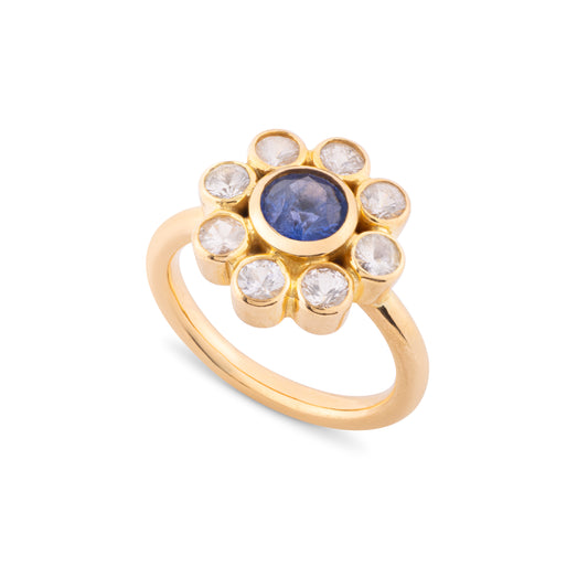 Sapphire Flower Ring