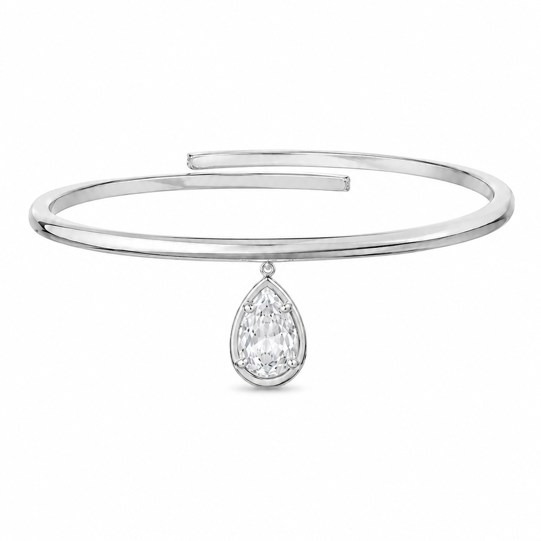 Rani Silver Pear Drop Arm Bangle