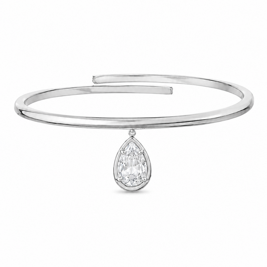 Rani Silver Pear Drop Arm Bangle