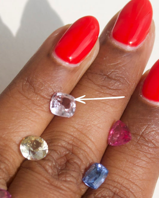 Peach Sapphire Cushion Cut Unheated 1.03 cts